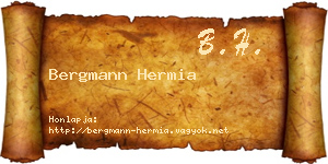 Bergmann Hermia névjegykártya